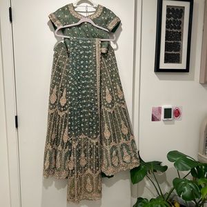 Beautiful royal green Lehnga for mehndi or any occasion.